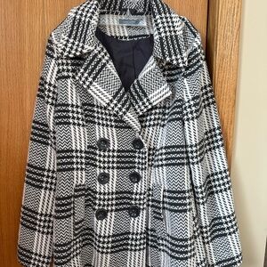 Larry Levine Houndstooth Pea Coat